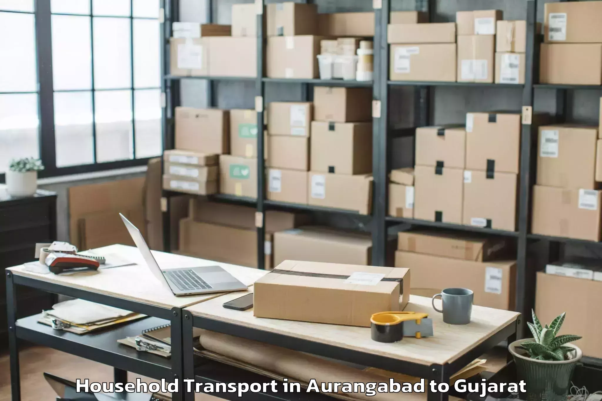 Book Aurangabad to Porbandar Airport Pbd Household Transport Online